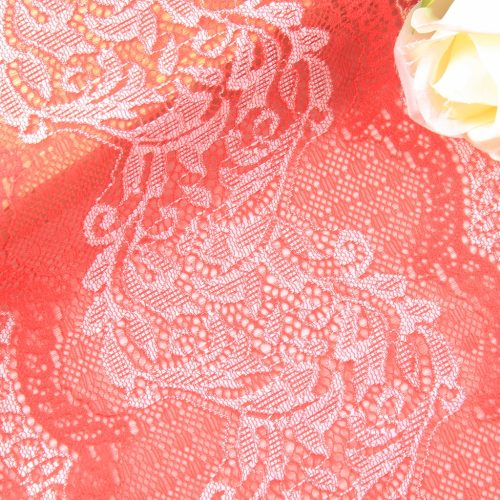 Elegance Red Flowers Wide Lace Trim