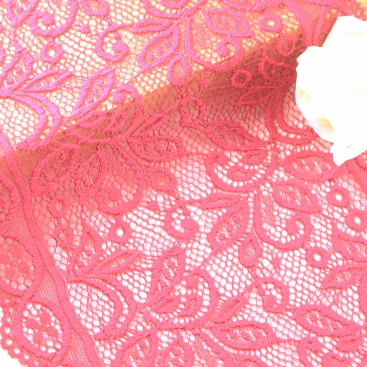 Flower Pattern Elastic Lace Trim Fabric