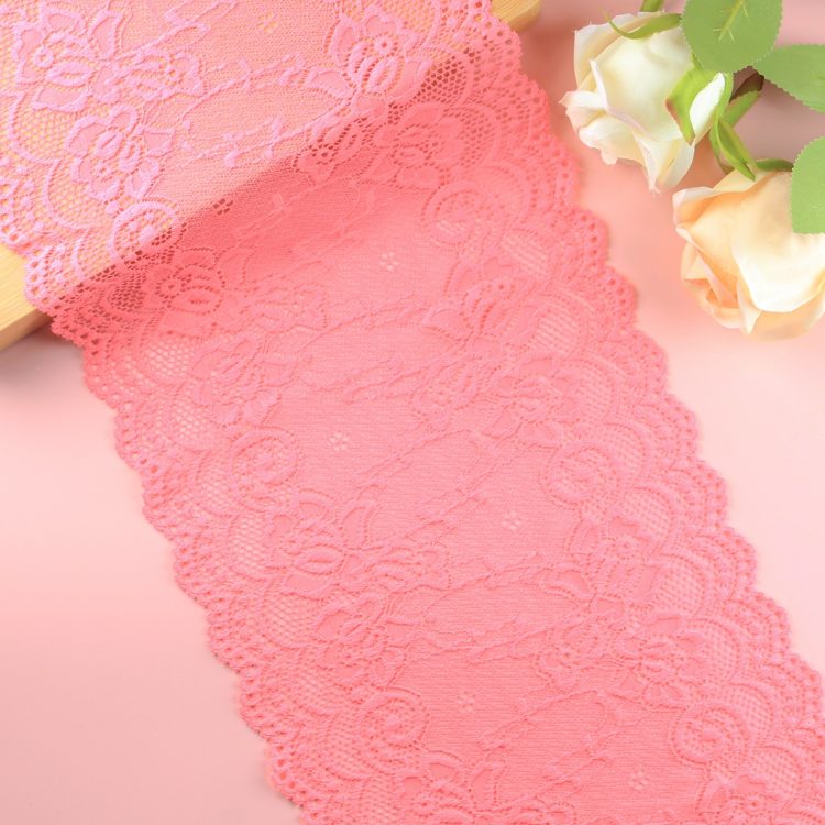 Red Color Fabric Lace Trim