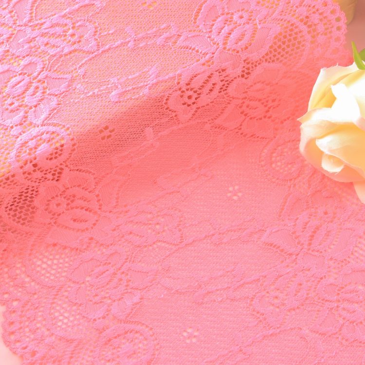 Red Color Fabric Lace Trim